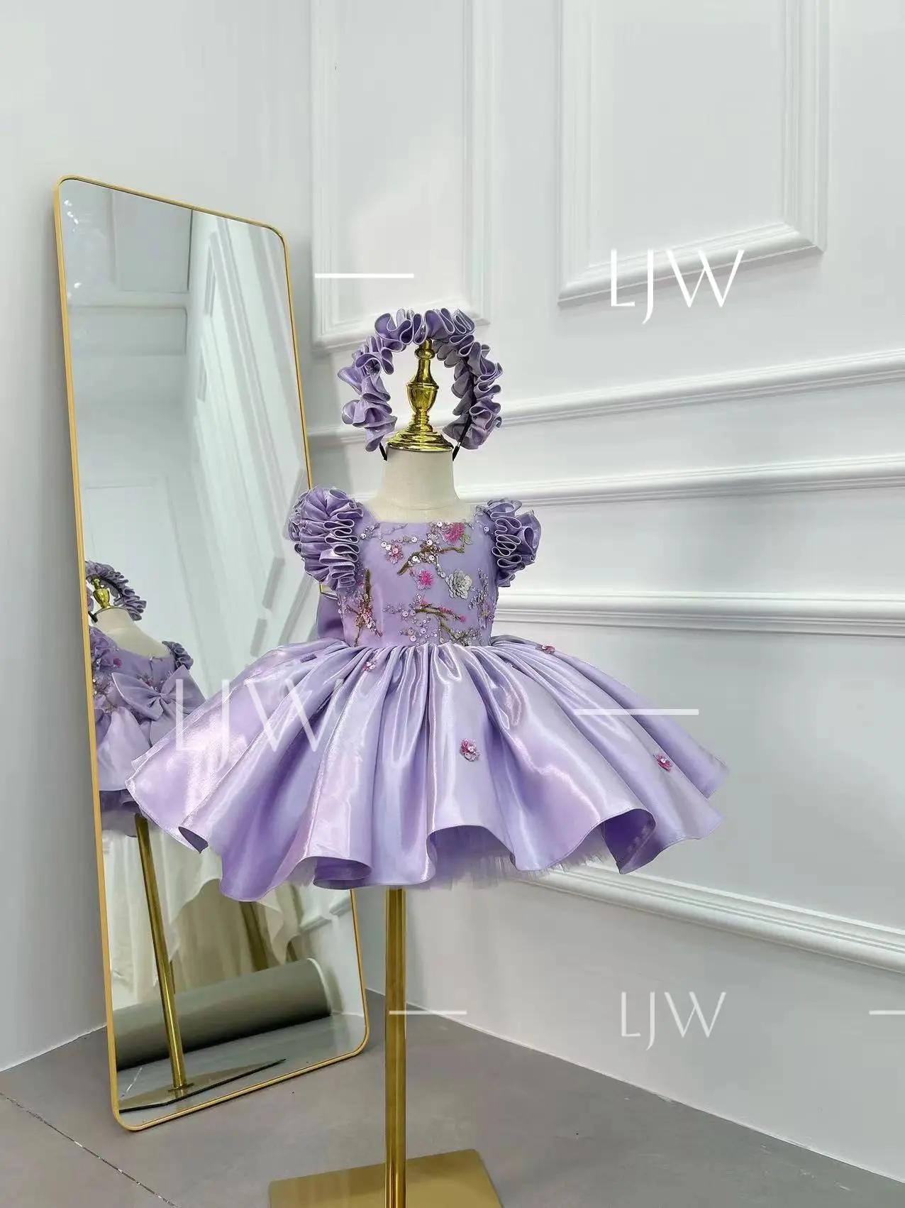 

1-12Y girl short sleeve elegant flower girl dress first communion birthday wedding children's girl beauty pageant princess gown