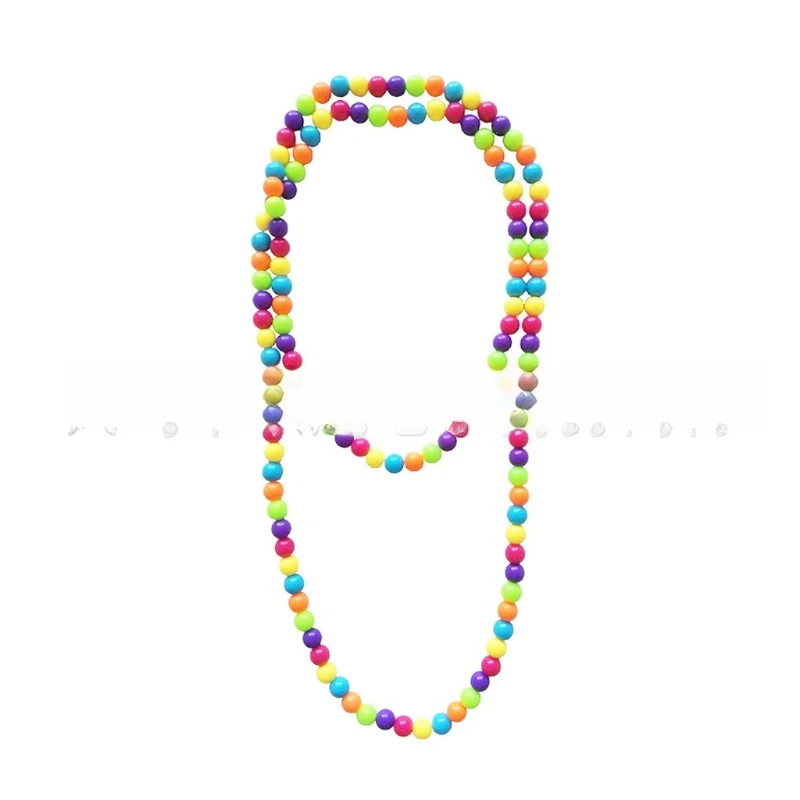 إكسسوارات الثمانينيات تنورة توتو ملونة وعصابة رأس وقلادة وسوار بدلة ألوان للحفلات النيون