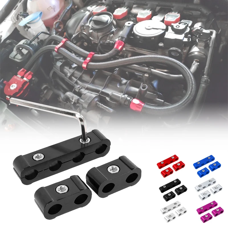 ชุดสายรัดหัวเทียนรถยนต์ 3 ชิ้น/ชุด สำหรับขนาด 8 มม. 9 มม. 10 มม. สีม่วง ดำ แดง ทอง เงิน น้ำเงิน เขียว