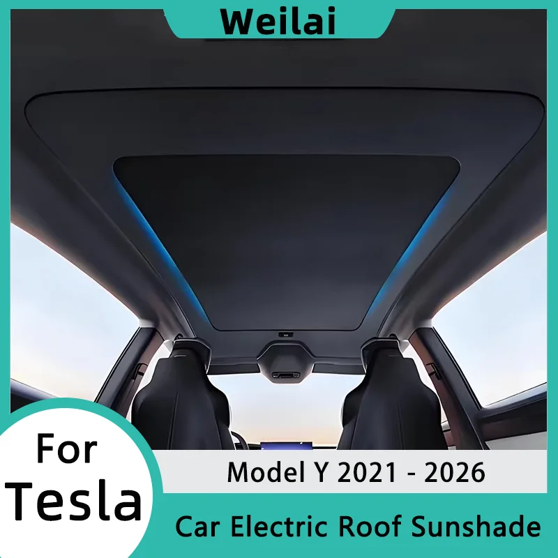 

For Tesla Model Y 2021-2026 Electric Sunshade Voice Control Car Roof Visor Sunroof Sun Shade UV Reflector Protect Accessories
