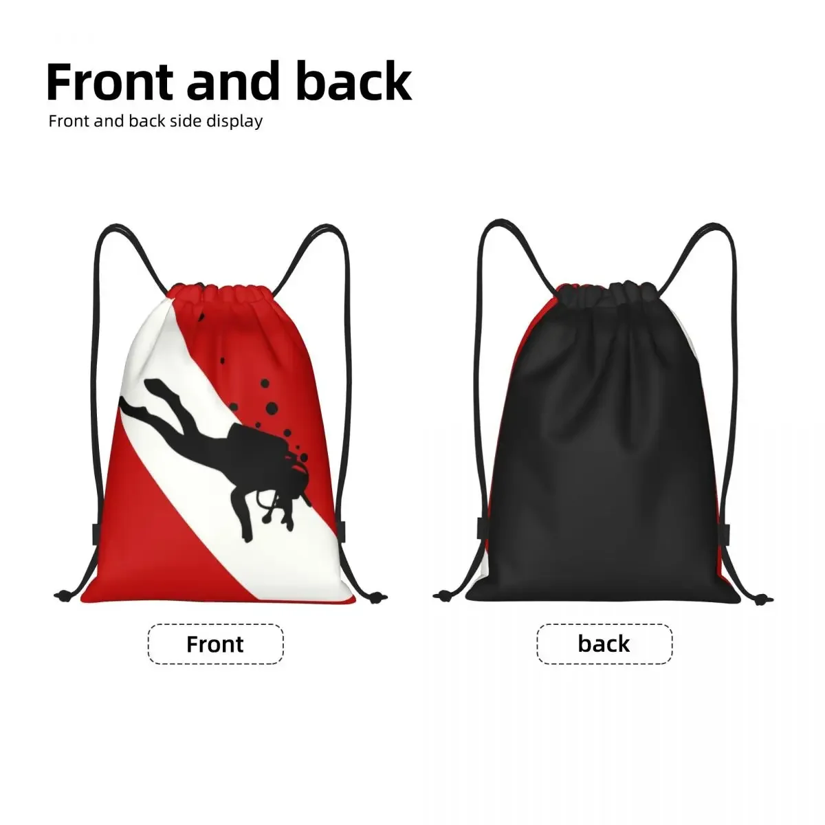 Custom Scuba Dive Flag Bubble Drawstring Backpack Bags Men Women Lightweight Diving Diver Gym Sports Sackpack Sacks for Training