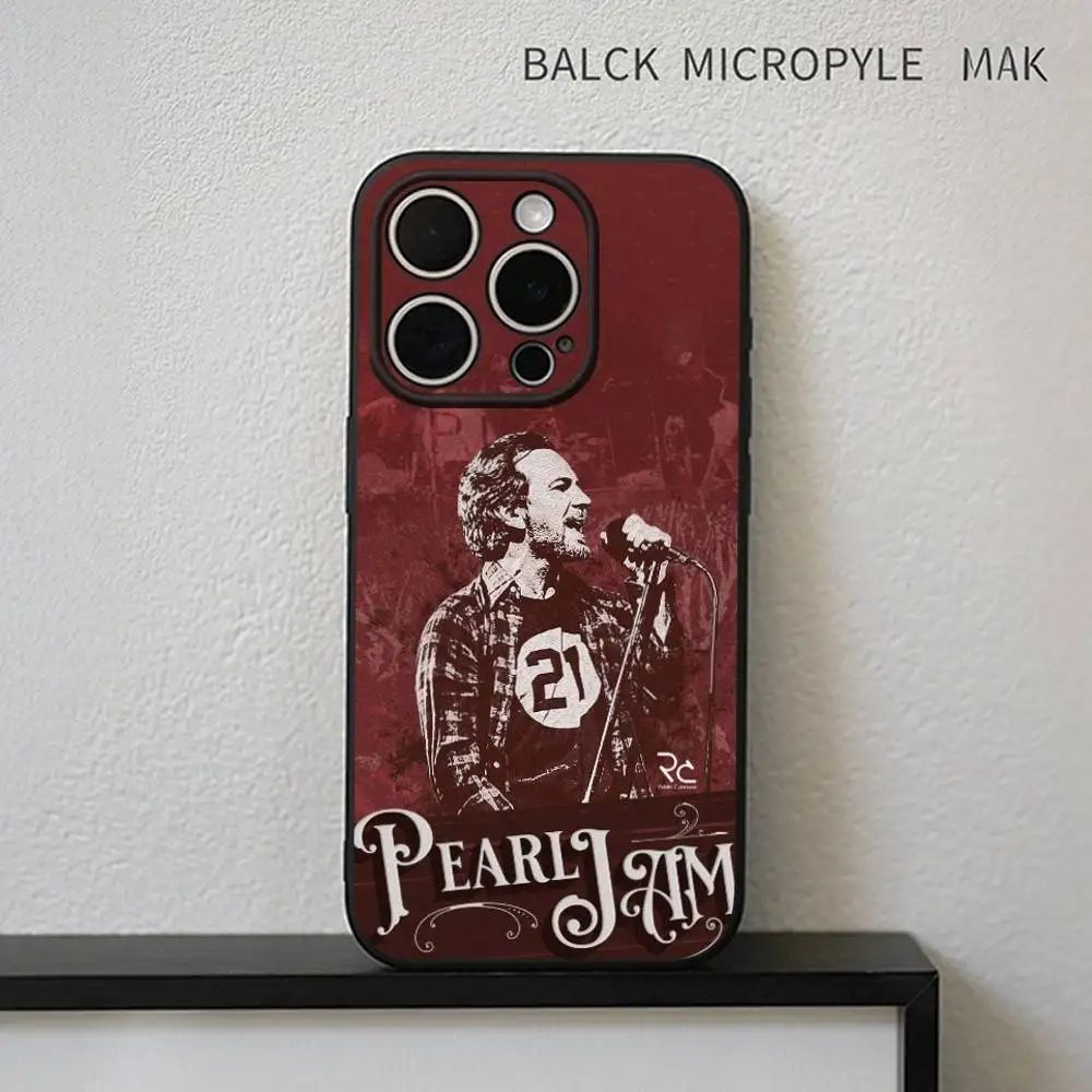 Band P-Pearl J-Jam-m  Phone Case For iPhone17,16,15,14,13,12,11 Plus,Pro Max Soft Black Cover