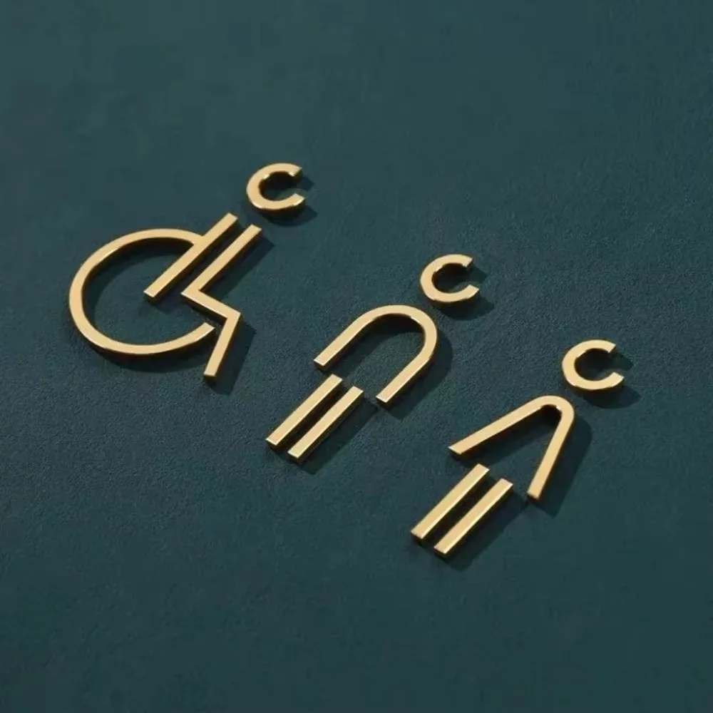 Luxury Acrylic Washroom Wall Sculpture - High-Clarity, Easy-Clean Signage with Versatile Design, Door Logo & Decorative Plaque