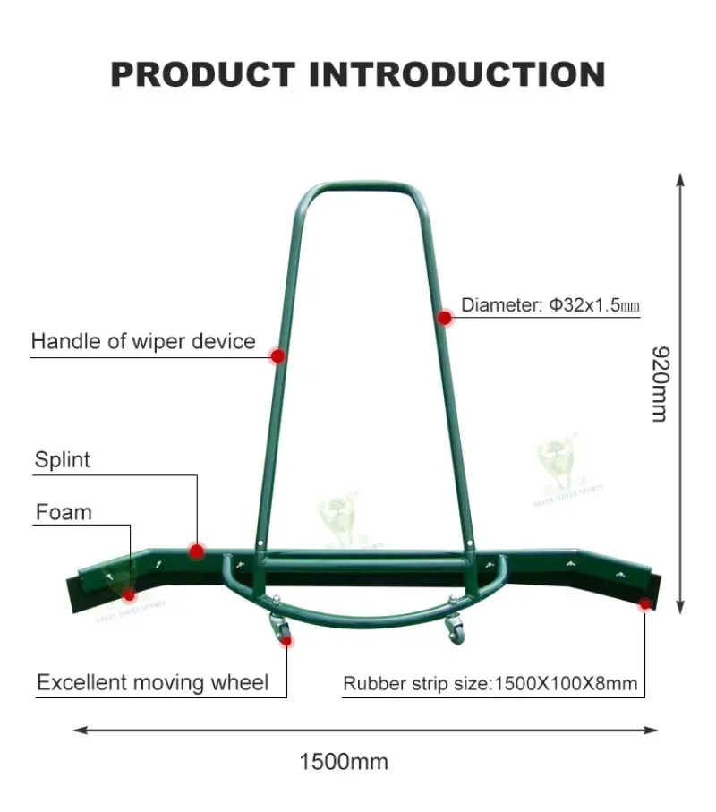 Heißer Verkauf Tennisplatz Wasser Wischer Gerät Verwendung für Ball Court Wasser Rakel Wischer Gerät Wasser Drücker