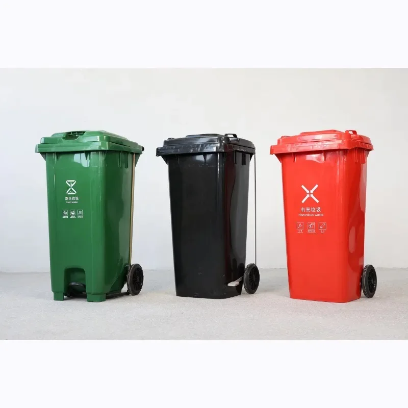 30L/70L/100L/120L 240 360 660 1100 Liter Outdoor Industrial Garbage Dustbin Trash Can Plastic Waste Bins