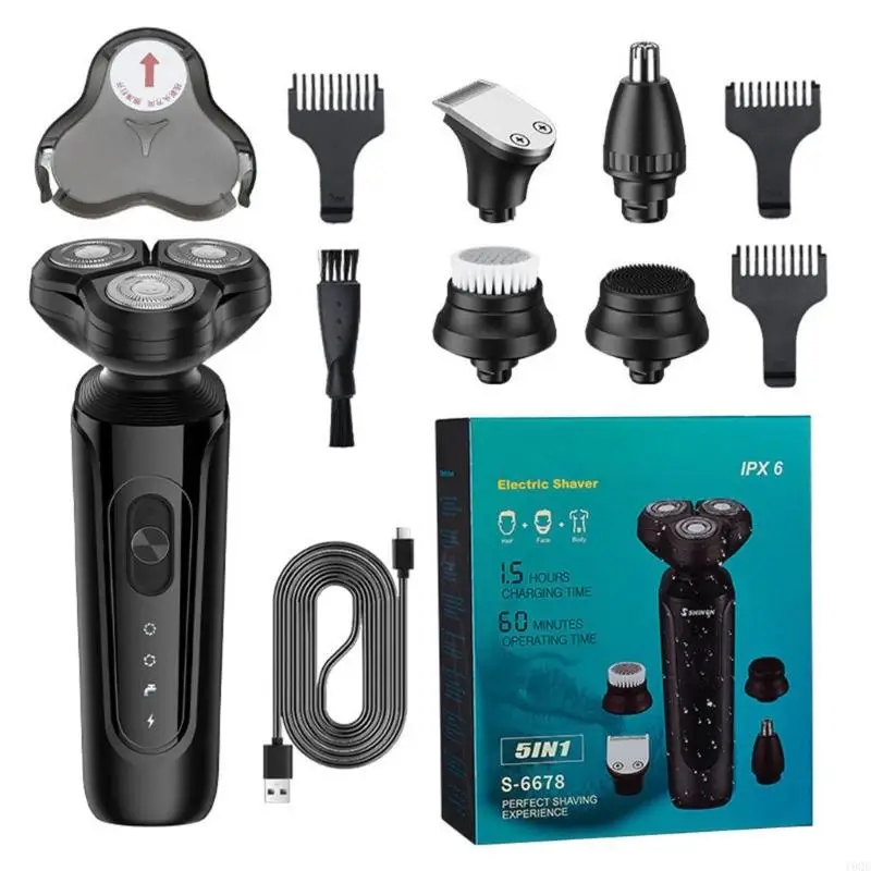 19QE MEN للرجال الكهربائي المضاد للماء مع القطع مع القطع swideburns trimmer