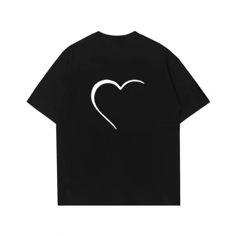 

Short-sleeved T-shirt for Men and Women, Love Pure Cotton Short-sleeved Fashionable Loose T-shirt Compression Shirt Summer New