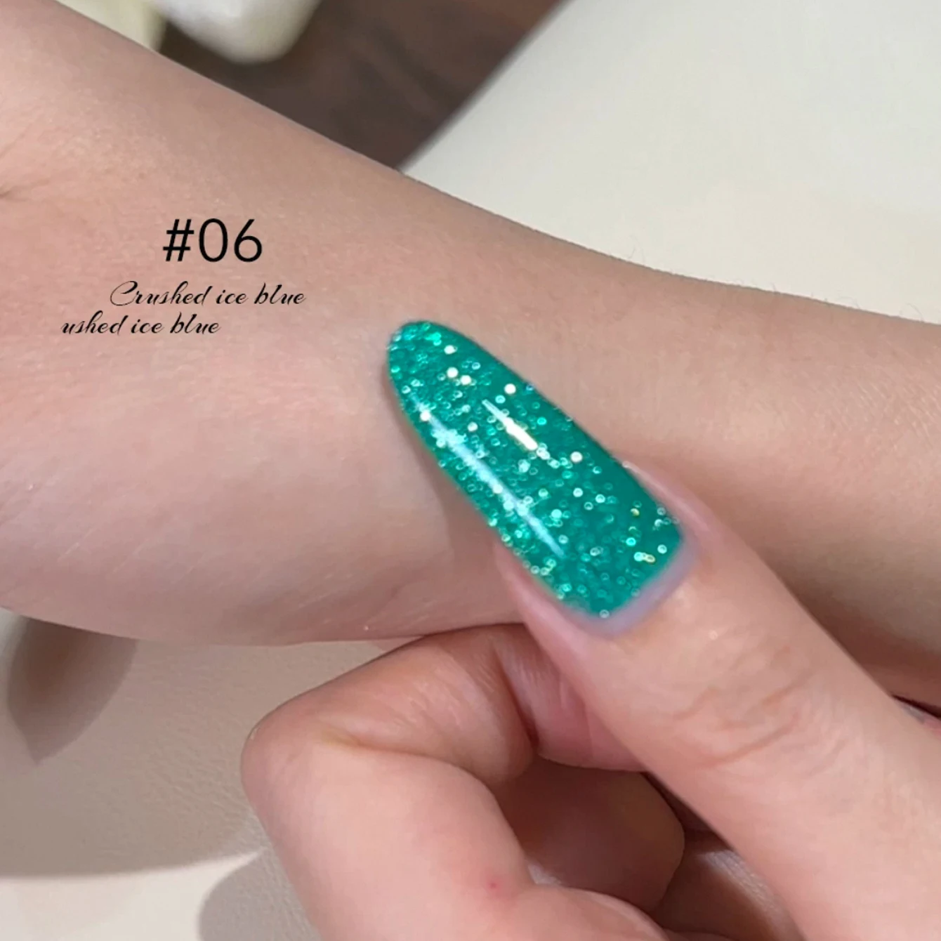 1 pièces WS nouveau glace pilée bleu cassé diamant Gel vernis à ongles populaire souper Flash bleu vert jaune Gel Nail Art Salon de manucure