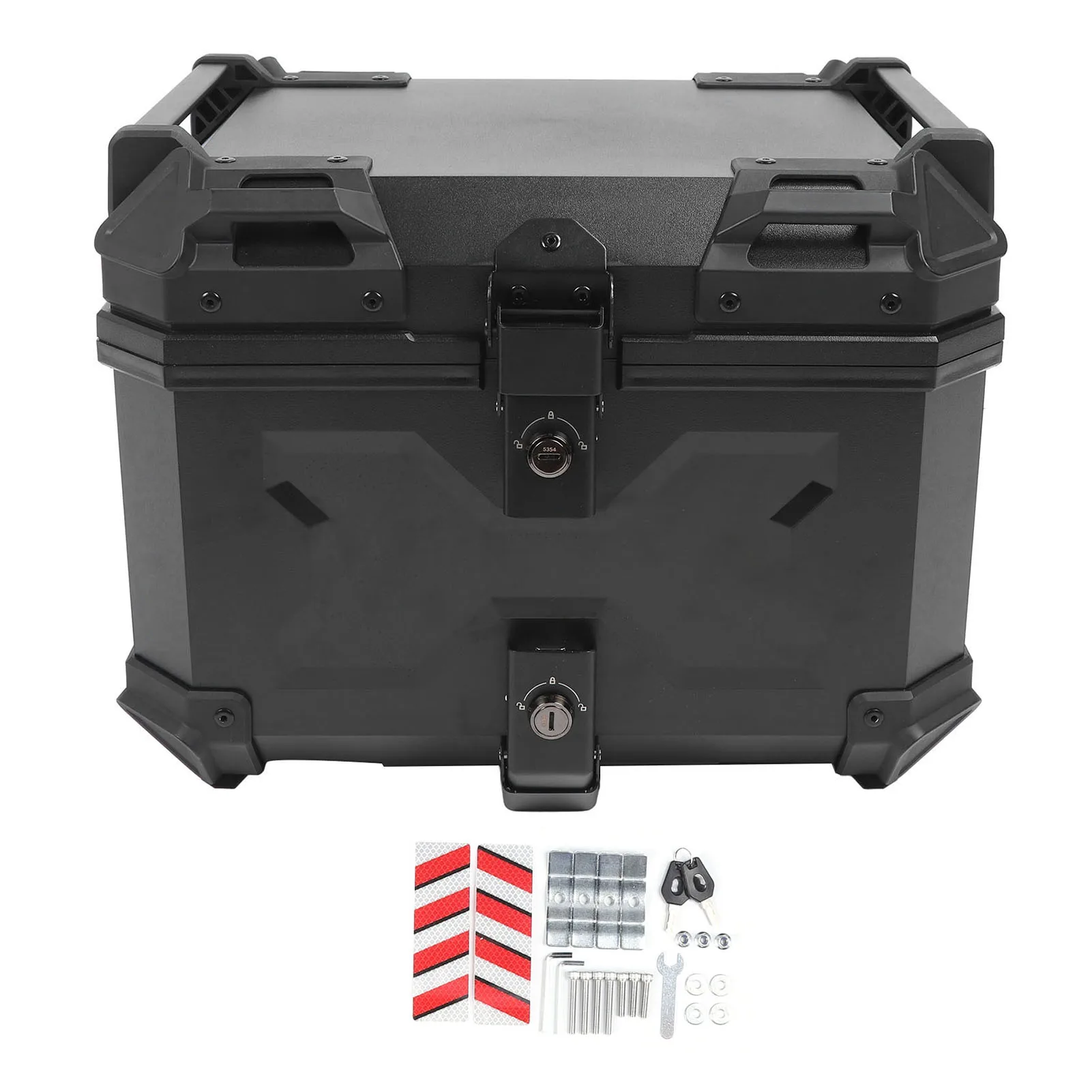 45L Motorcycle Top Box Universal Waterproof Rear Luggage Storage Tool Cases Trunk Tour Tail Box with Quick Release Plate