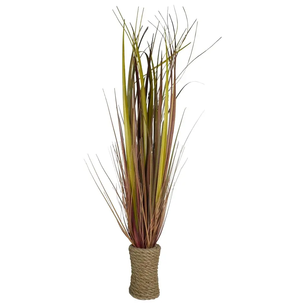 

34"" Red Artificial Grass Plant In A Rope Pot