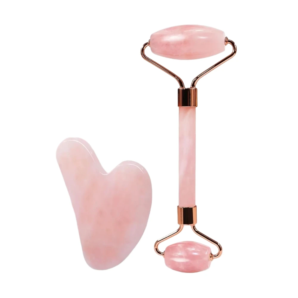 

Зеленый натуральный нефритовый ролик Гуа Ша, набор массажеров для лица и тела, роликовый лифтинг лица, косметические массажные инструменты, розовое стекло, кварцевый массажер