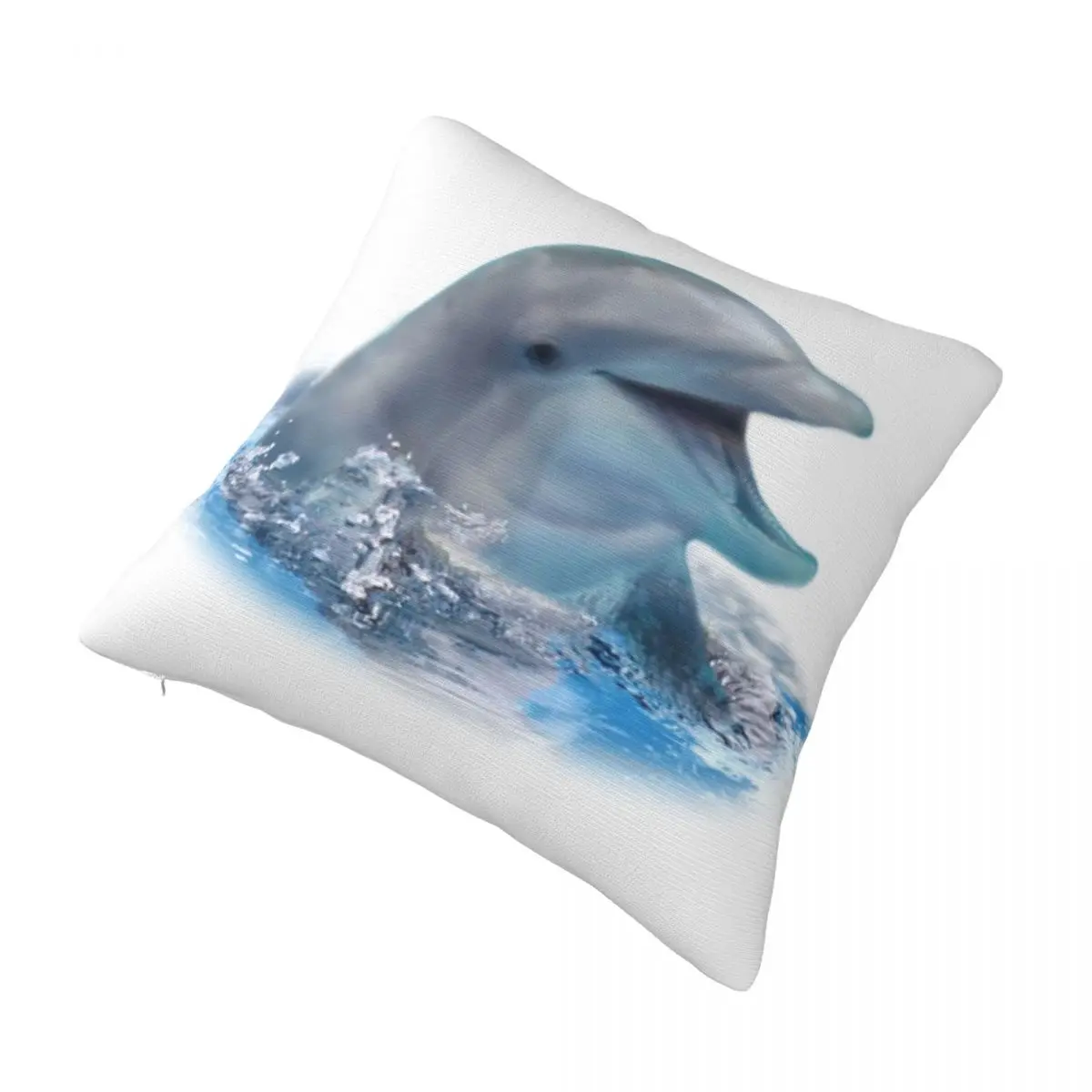 Pillow Cover Happy Dolphin Custom DIY Cushion Cover Laugh Ocean Fish Funny Pillow Case For Sofa Home Decoration Pillowcases