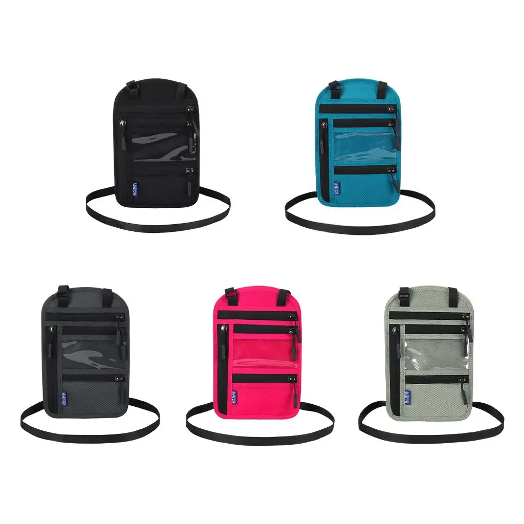 Pochette Tour De Cou Voyage Anti-RFID - Sac Passeport Sécurisé Pour Homme Et Femme - Noir