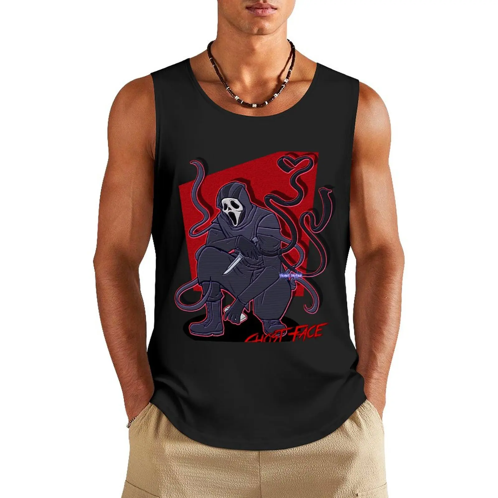 

Ghost Face Tank Top Man gym clothes t-shirt for man