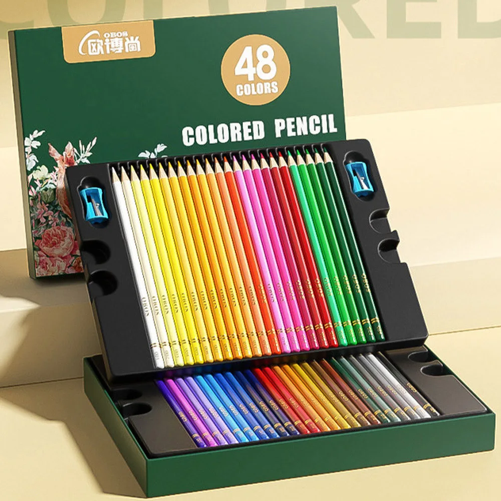 Premium 48 Vibrant Colored Pencils Set for Adult Coloring Books, Soft Core Thick Leads with Unique Number, Ideal for Art Drawing