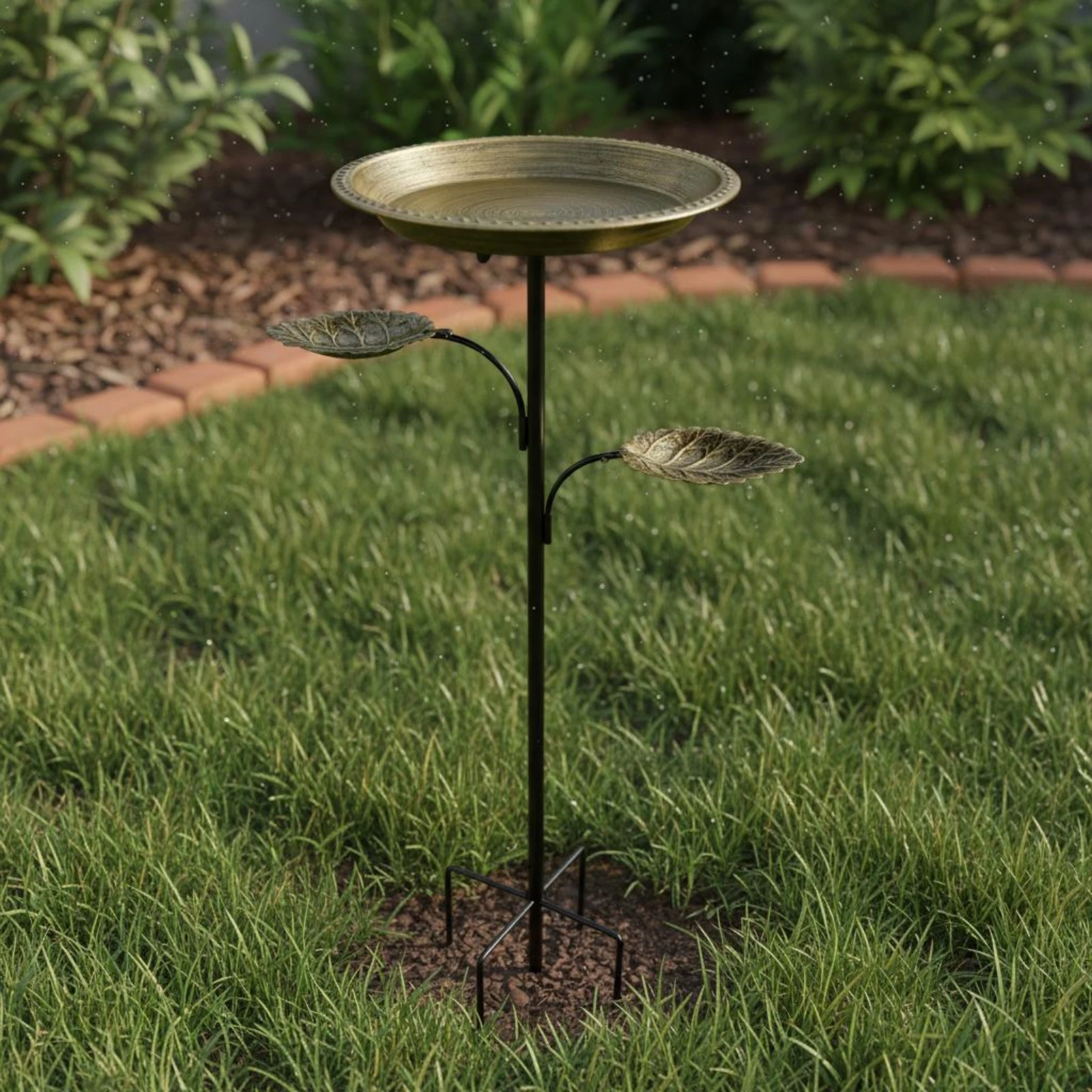 Leaf Tray Bird Feeder Yard Stake Bird Feeder Outdoor Decor Garden Metal view 2