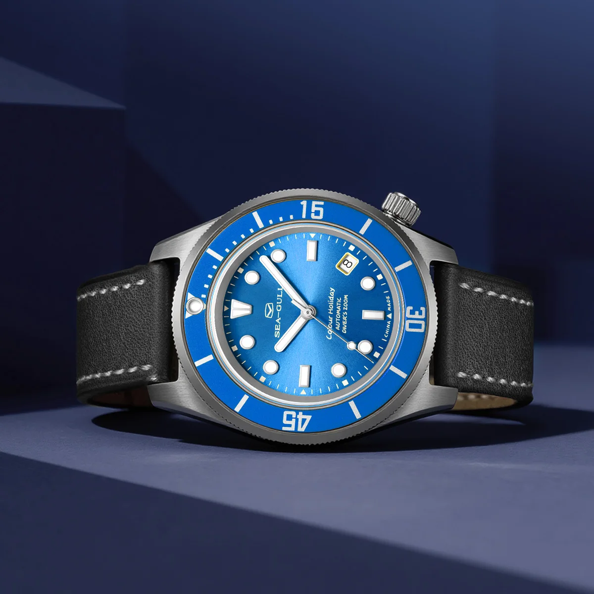 Seagull Color Holiday Men Watch Titanium Case Wristwatch Automatic Mechanical Clock 20Bar Waterproof Diving Luminous Watch 414