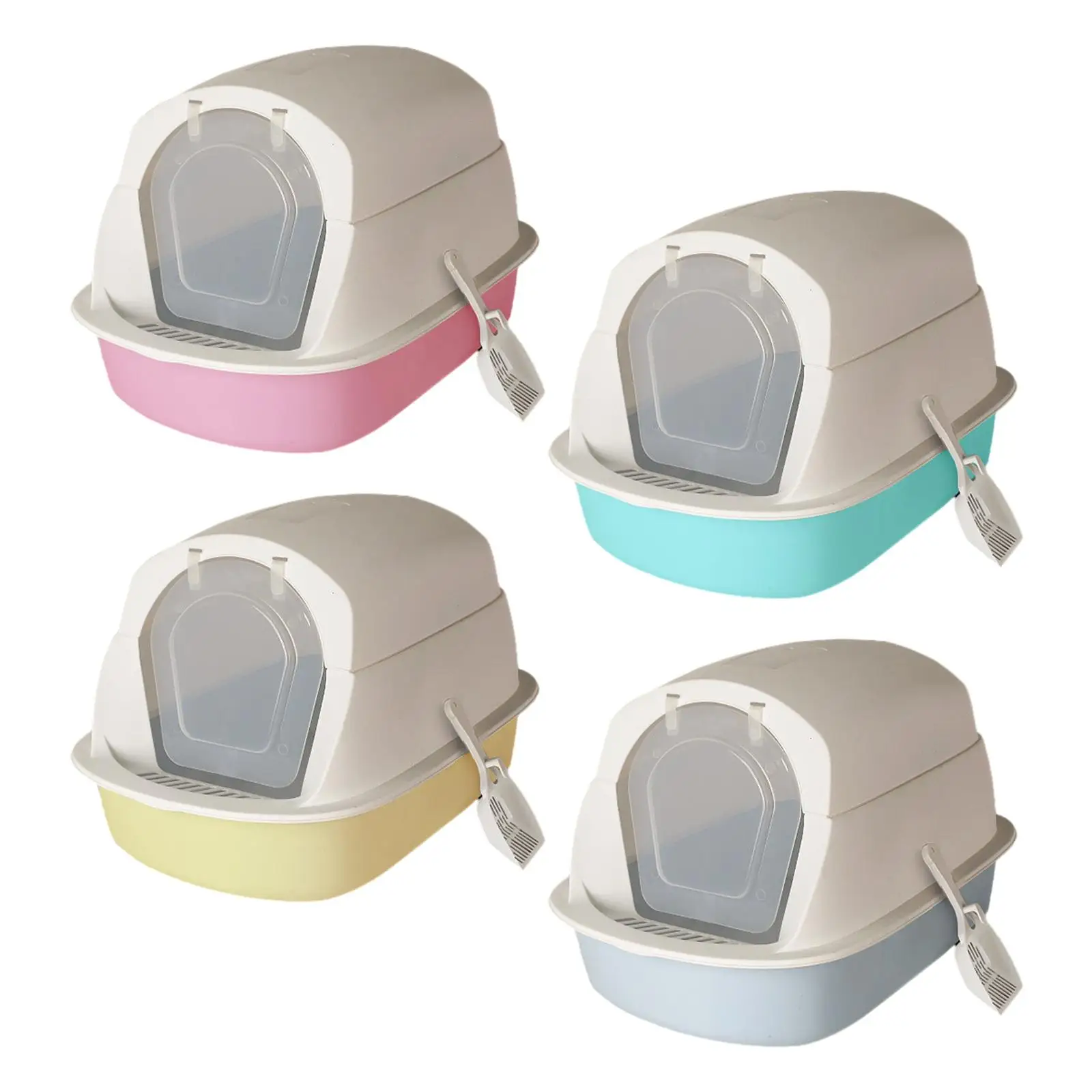 Hooded Cat with Lid Pet Enclosed and Covered Cat Toilet Pet Supplies Easy to Clean Hooded Pet Litter Tray