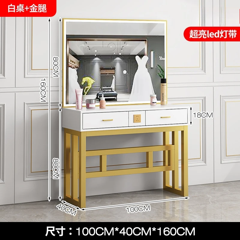 Super bright barber shop mirror table hair salon special cabinet integrated single-sided double-sided marble hair salon perm and