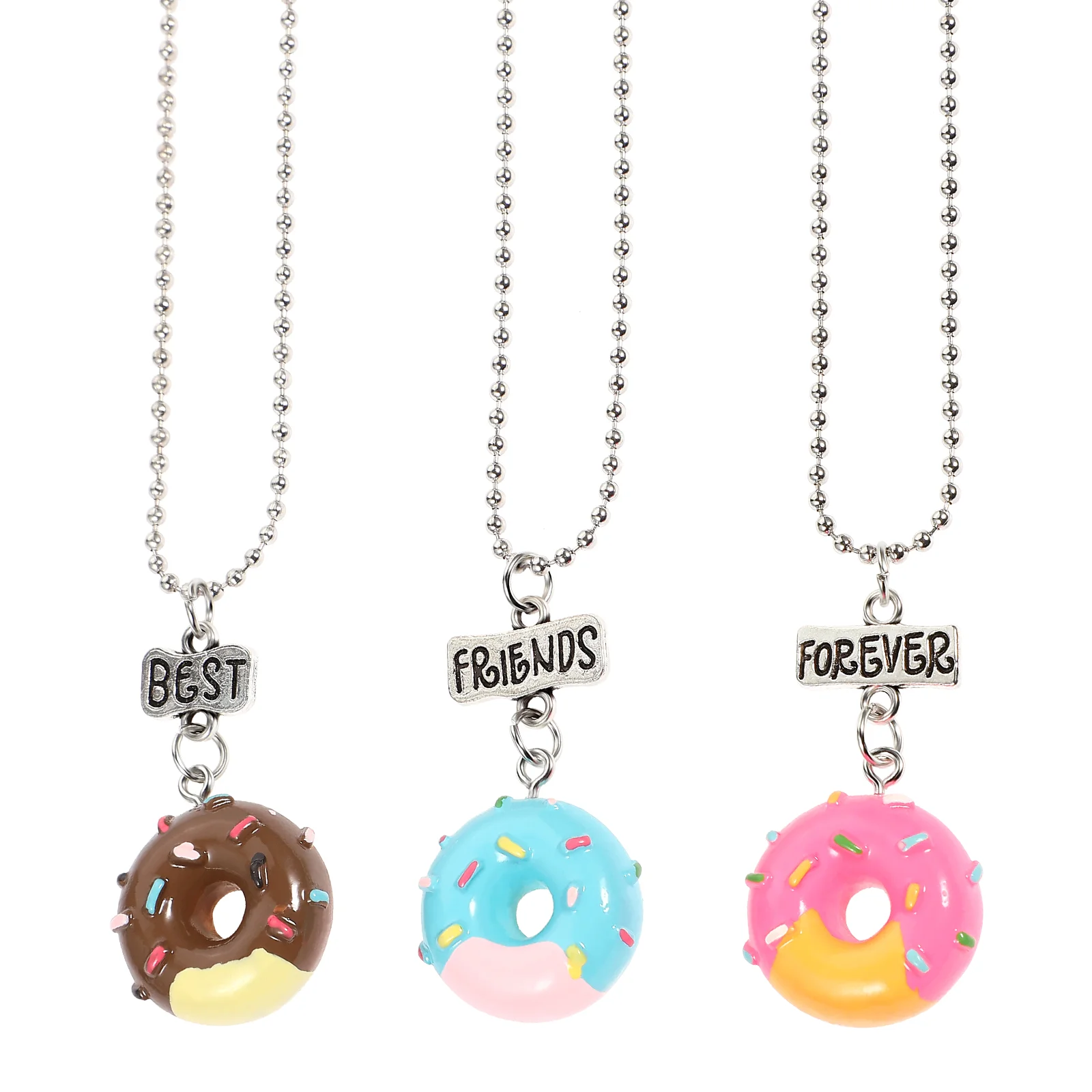 

3 Pcs Charm Holder Necklace Best Friend Necklaces for Girl Popularity Friendship Gift Girls Jewelry Kids Child