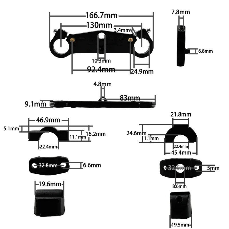 

Motorcycle Front Fork Shock Absorber Upper Lower Connecting Plate For Dirt Pit Bike Handlebar Mount Clamp Motocross Accessories