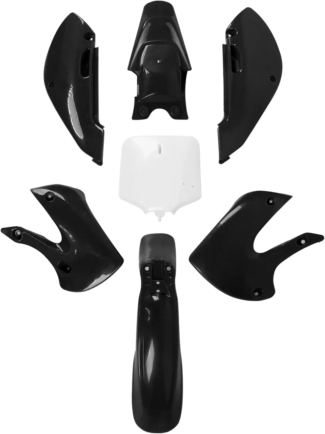 

Motorcycle Mudguard Motorcycle Fenders Fairing Fuel Cover Kit Plastic Replacement for KLX110 KX65 DRZ110 RM65(B (black))