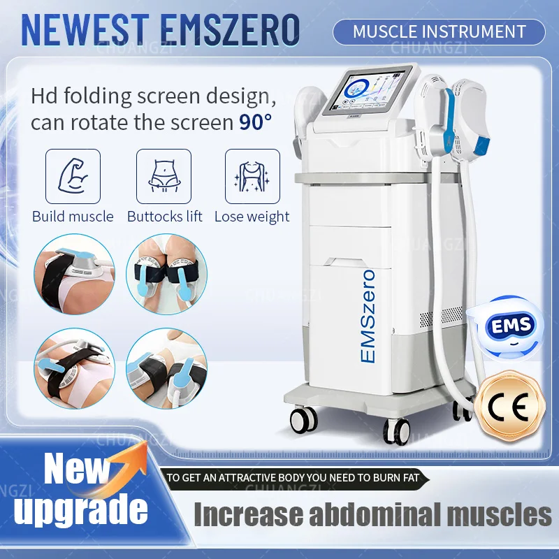 NEO White RF EMS Sculpt DLS-EMSlim Machine 6500W Hi-emt 2024 Fat Body Slimming Technology Muscle Stimulation Sculpting EMSZERO
