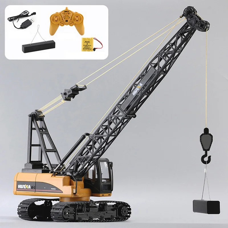 HUINA 1572 15CH RTR 1/14 RC Construction Crane Trucks Remote Control Tower Excavator Outdoor Toys For Boys Gifts TH18055-SMT6