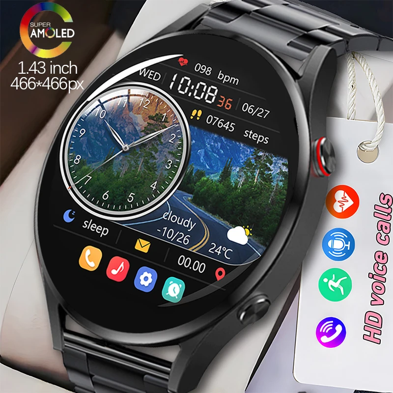 

2024 New Smart Watch 4 Men AMOLED Screen Voice Call Customized Wallpaper Health Detection Bluetooth Call Woman Sports Smartwatch