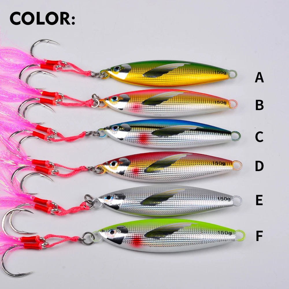 

Proberos 100-150g Metal Iron Plate Jigging Lures 3D Simulation Fish Eye Auxiliary Hook Bait 1PC Artificial Bass Seawater Bait