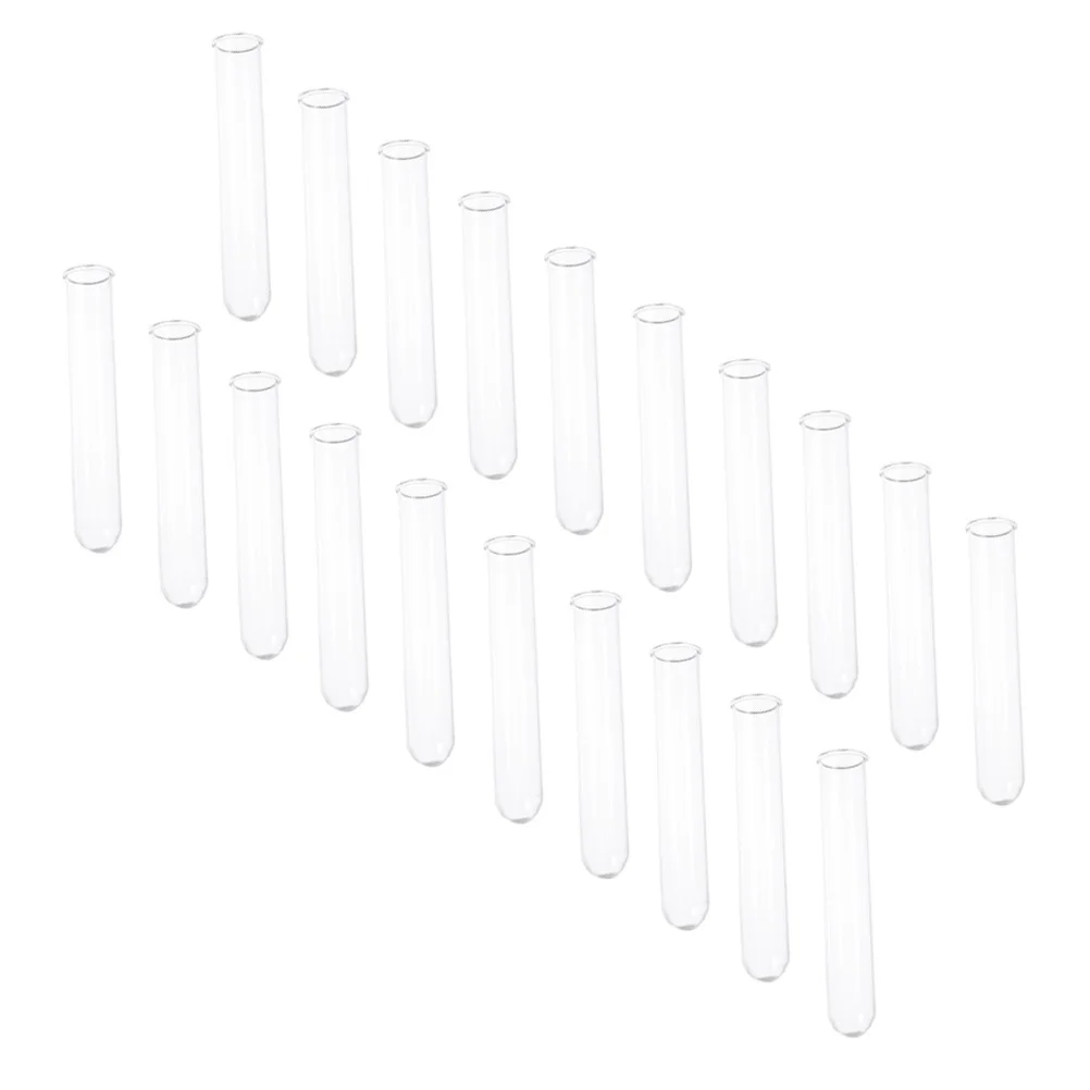 

20Pcs Clear Glass Test Tubes Multi-Functional for Experiments and Artworks 25ml Capacity Glass Test Tubes Small Vials