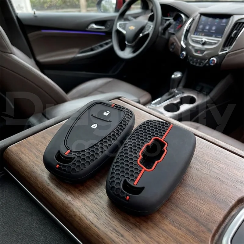 Silikon-Fernbedienungs-Autoschlüssel-Abdeckungs-Hülle für Chevrolet Cruze Spark 2016, 2 Tasten, ausgezeichneter Smart-Remote-FOB-Schlüsselgehäuse-Halter