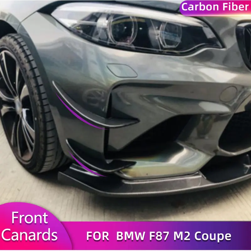 

Carbon Fiber Car Front Bumper Canards For BMW F87 M2 Coupe 2-Door 2016 2017 Auto Fog Lamp Air Vent Trims Side Fins Canards