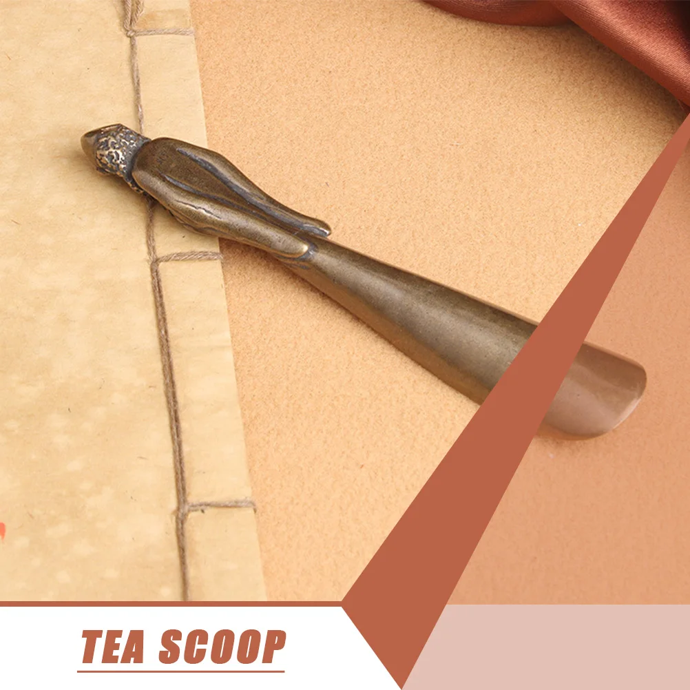 

Brass Buddha Design Tea Scoop Multi-Functional Kung Fu Tea Spoon for Home Restaurant Hotel Use Zen Style Brass Scoop