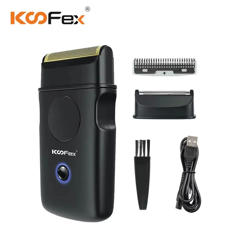 Professional 10000RPM Foil Shaver Mini Razor Titanium Foil Blade Beards Hair Trimmer with Extra Foil Precision Shaving KF-6412