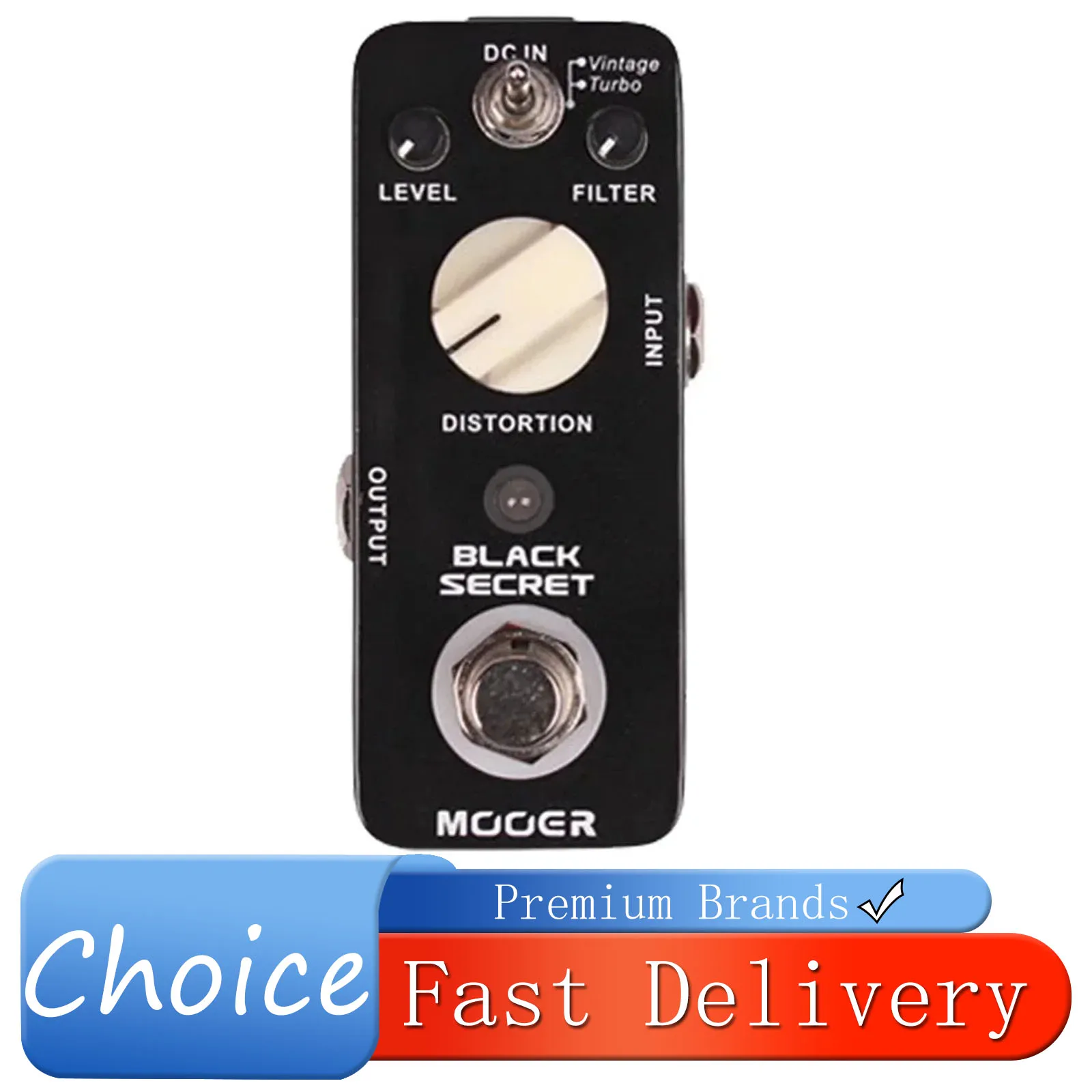 

MOOER Black Secret педаль эффектов для гитары, эффект искажения, 2 режима работы, True Bypass, мини-педаль, аксессуары для электрогитары