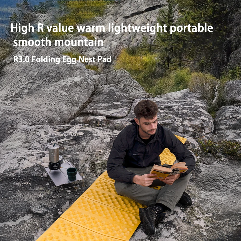 Tapis de couchage carré pliant R 3.0, nid d'œuf, coussin léger épais de 2.5cm pour Camping en plein air, randonnée, sac à dos