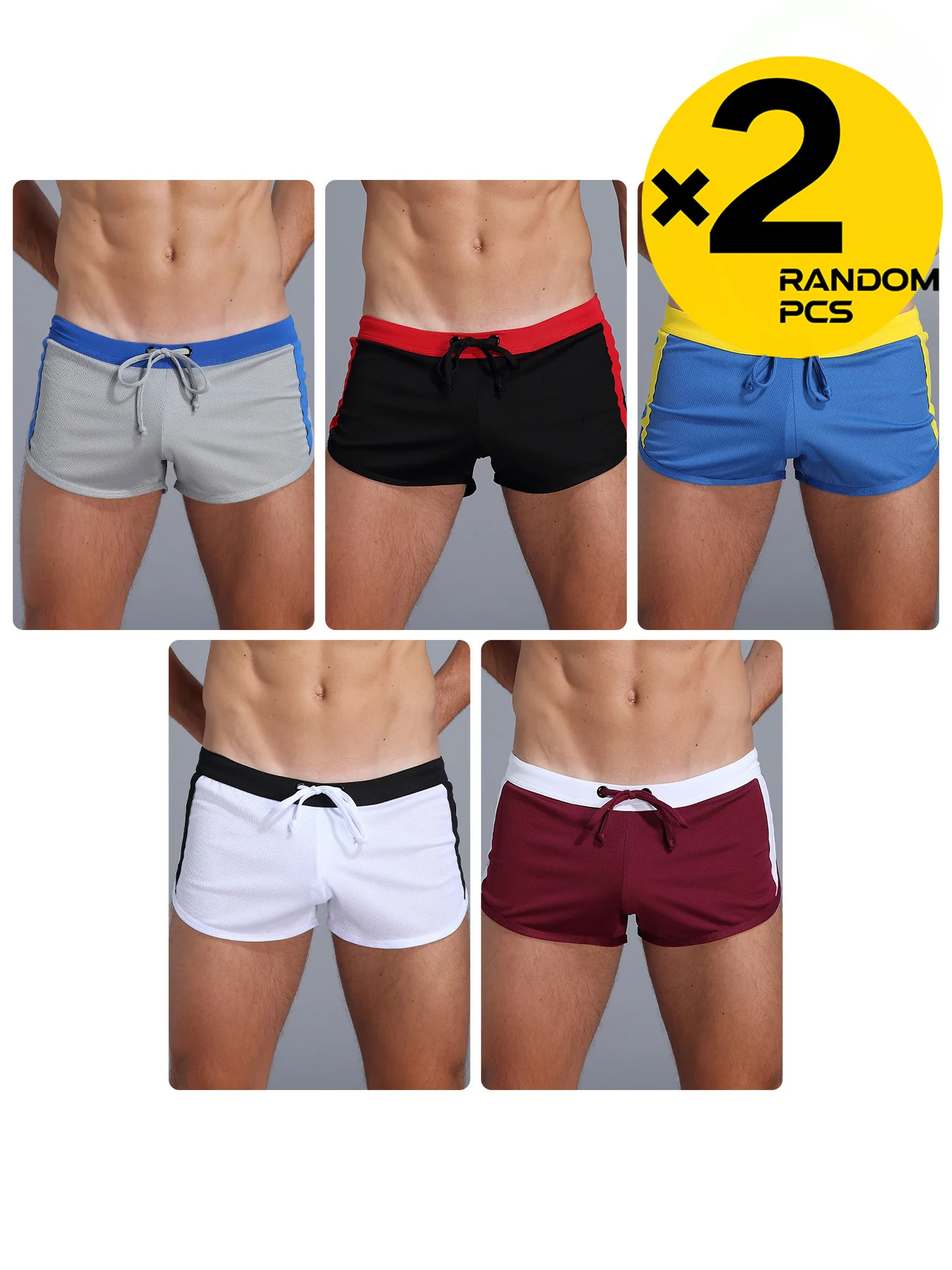 

2025 Summer New Men's Swimsuit 5 Color Back Pocket Design Quick-drying Beach Men's Boxer Shorts Summer Swimming Trunks 2/3/4PCS