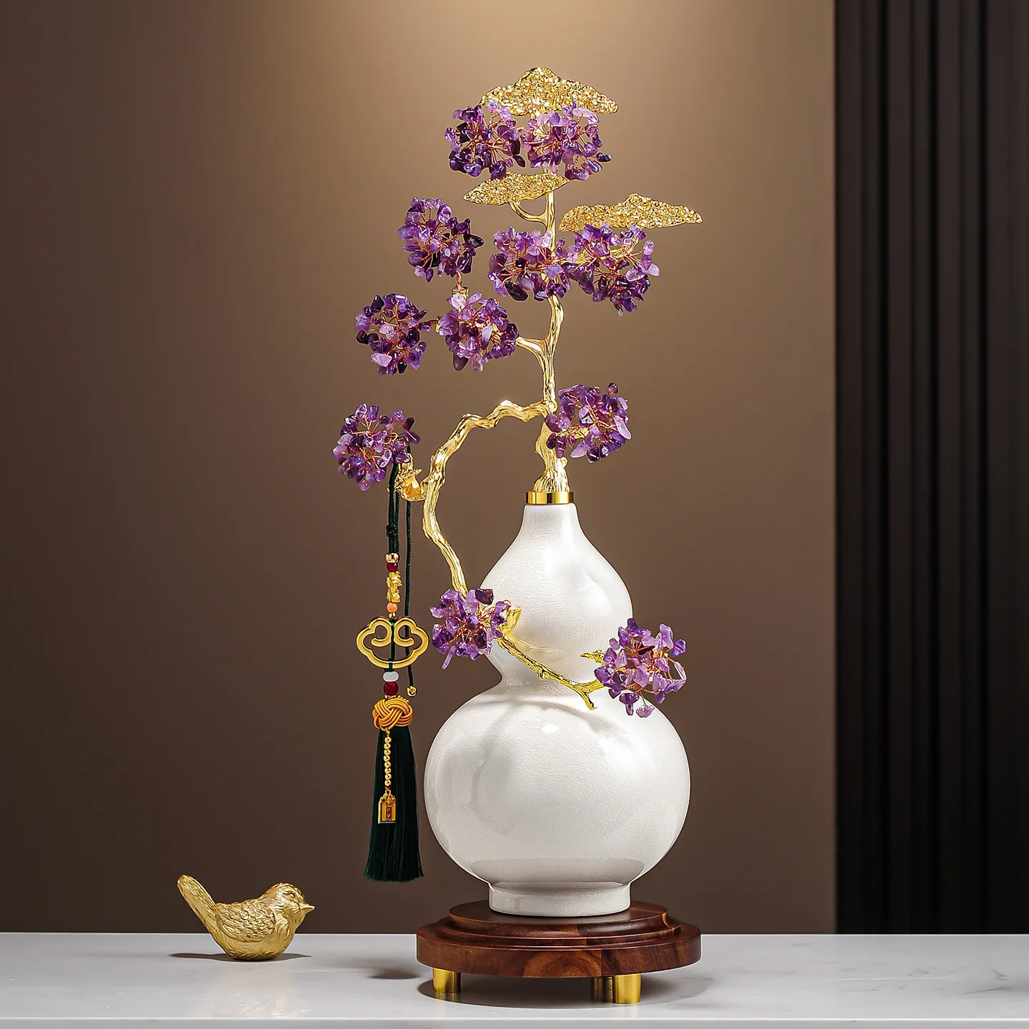 HYS  crystal stone gourd ornament high-end lucky living room TV cabinet wine cabinet decoration housewarming new