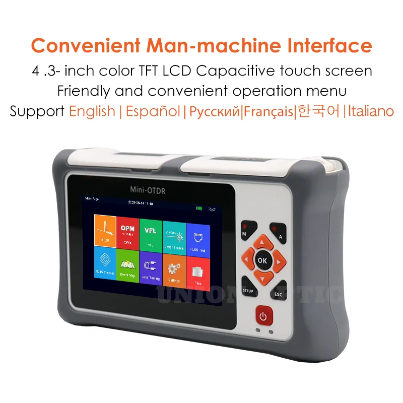 Free Shipping Mini OTDR 26/24dB Active Live Fiber Optic Reflectometer Touch Screen VFL OLS OPM Event Map Ethernet Cable Tester