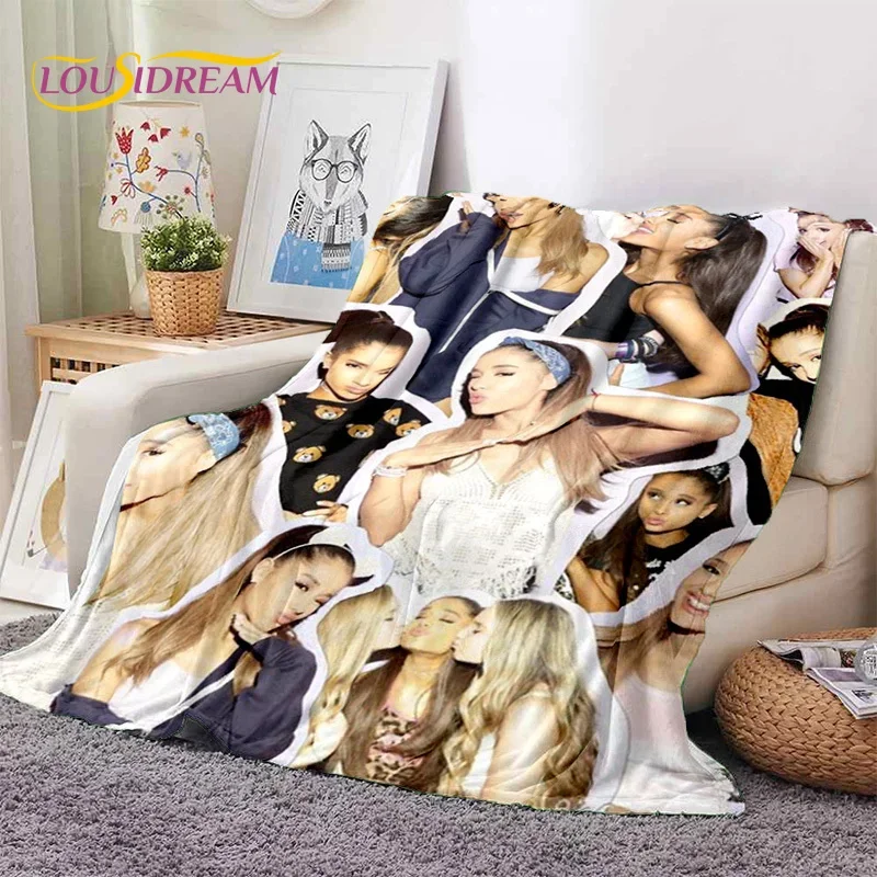 3D Ariana Grande Cat Ari Singer coperta di flanella morbida per letti divano camera da letto Picnic, coperta per copertura regalo per il tempo