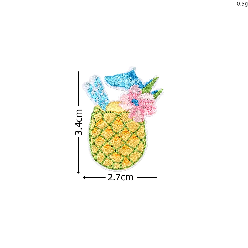 Embroidery Cartoon Patches Iron On Fruit Drinks Stickers Cute Cocktail Cup Appliques DIY Sewing Clothing Badge Logo