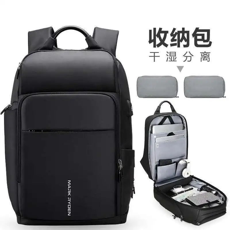 

Men Backpacks USB Charging Port 17.3/15.6 Inch Laptop Bag Waterproof Business Dry Wet Separation Package Travel Bag