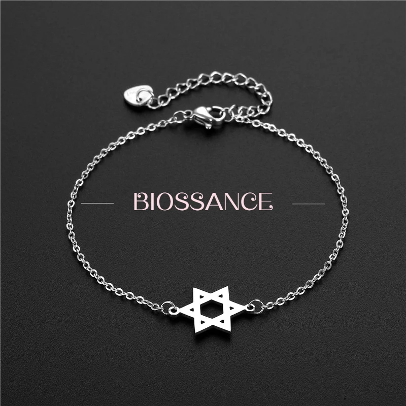 BIOSSANCE New Fashion And Exquisite Stainless Steel Six-Pointed Star Bracelet Star Bracelet For Women Jewelry Accessories Gifts