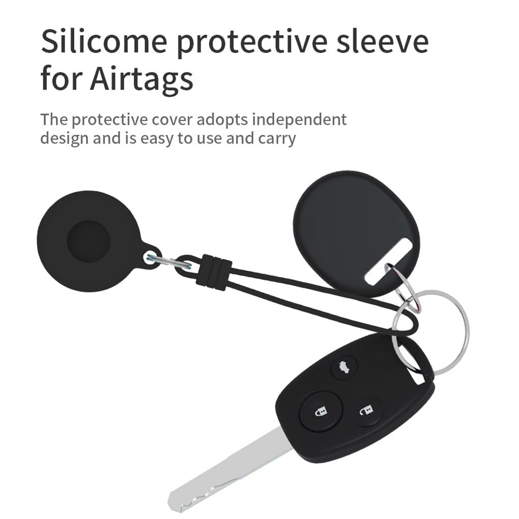 Tracker Case Silicone Cover Protector Anti-lost Portable Keychain Replacement for iOS AirTag  Orange