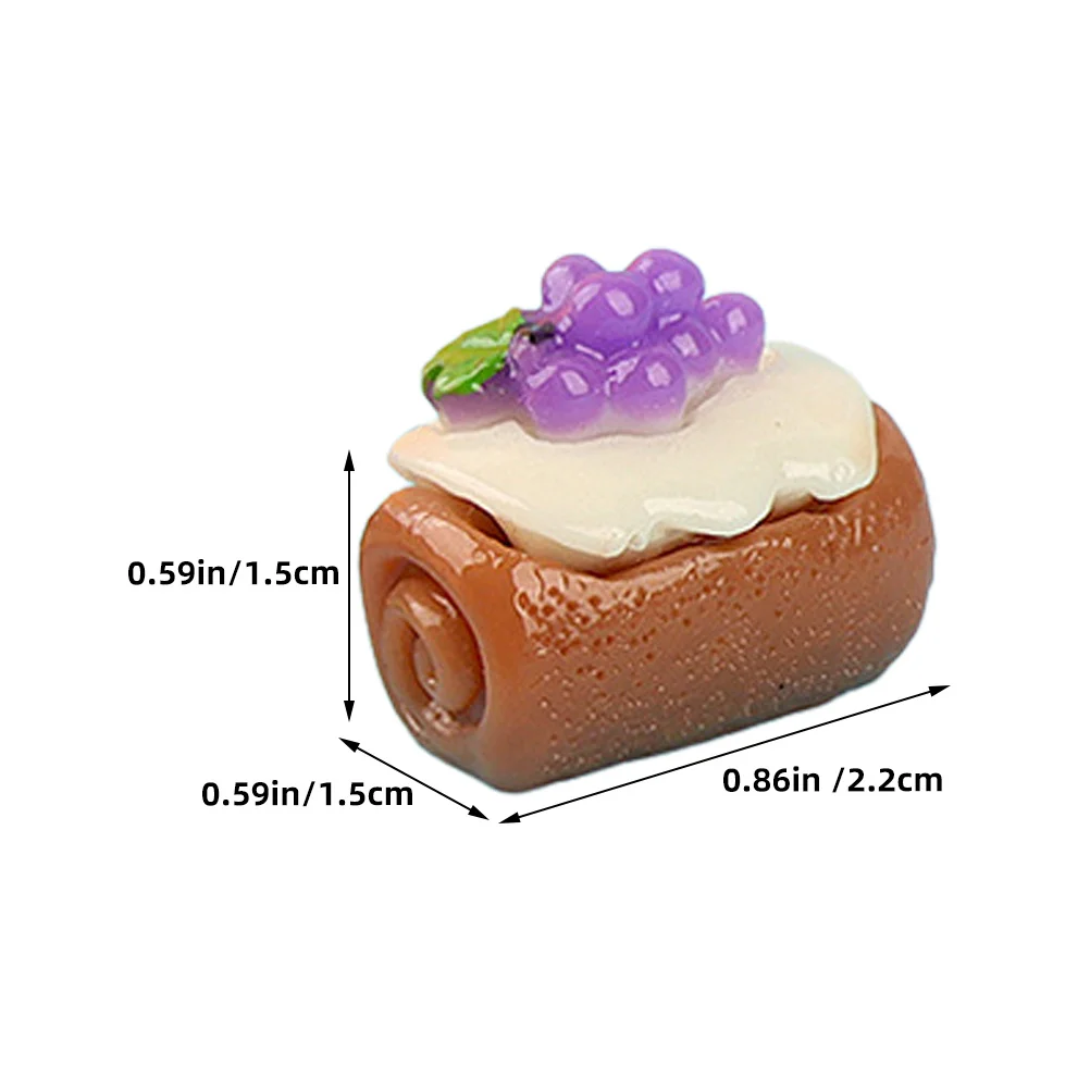 15 szt. Miniaturowe 3D ciasta owocowe, słodkie dekoracyjne atrapy jedzenia do domku dla lalek, kuchni, na biurko, prezent świąteczny, ekspozycja