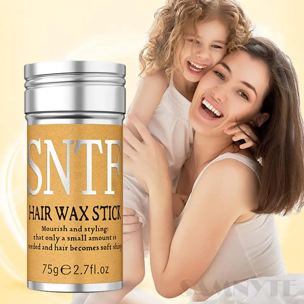 Artefato de cabelo quebrado profissional, 75g, bastão de cera e gel fixo, cabelo fofo, mulheres, crianças, creme de estilo, homens, frizz, estilos b8j0