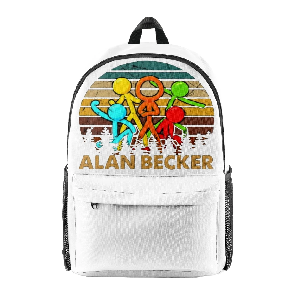 Alan becker merch mochila adulto crianças saco de escola hip-hop daypack 2023 harajuku zíper traval saco unisex sacos engraçados