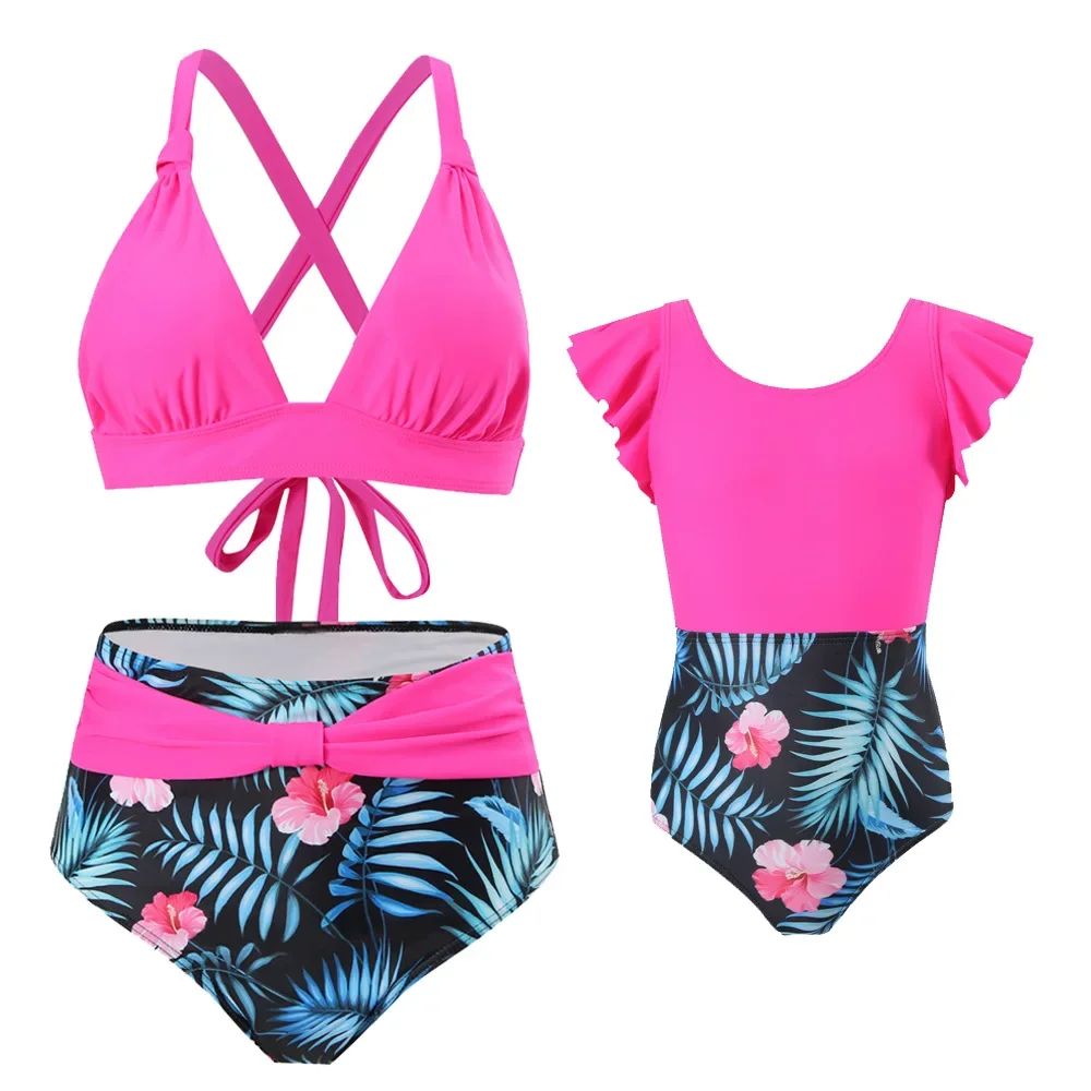 Mommy and Daughter Matching Clothes Women's 2025 New Bikini Set Baby Girls One-piece Swimsuit  Mother and Daughter Swimwear