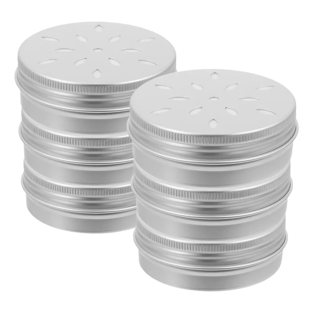 6pcs Hollow Thread Aluminum Box 60Ml Portable For Cosmetics Skincare Medicine Scent Training Tools Dog Nose Work